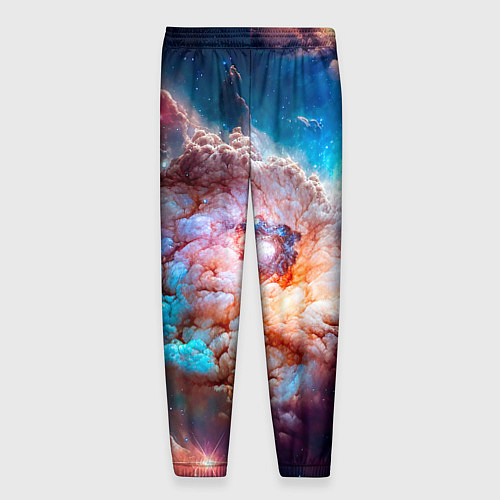 Мужские брюки Небула в космосе в голубо-розовых тонах - нейронна / 3D-принт – фото 2