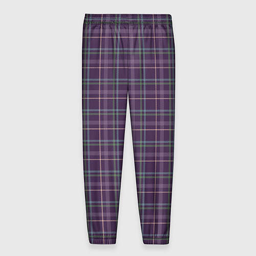Мужские брюки Джентльмены Шотландка темно-фиолетовая / 3D-принт – фото 2