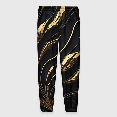Мужские брюки Золотой орнамент на черном / 3D-принт – фото 2
