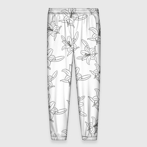 Мужские брюки Лилия цветочный паттерн / 3D-принт – фото 2