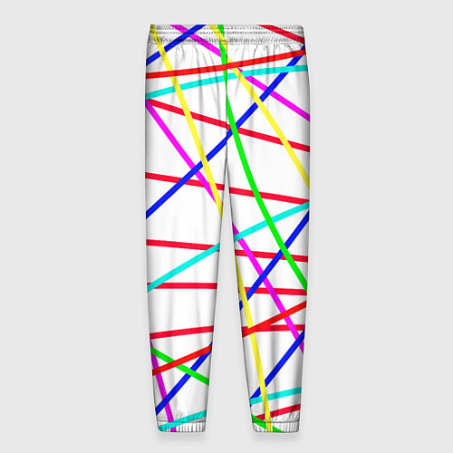 Мужские брюки Яркие цветные линии / 3D-принт – фото 2