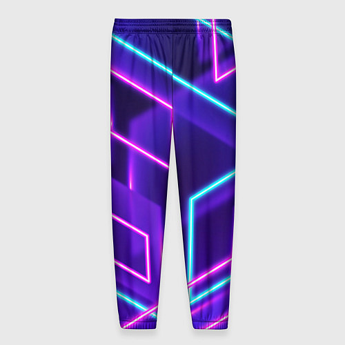Мужские брюки Светящиеся разноцветные полосы / 3D-принт – фото 2