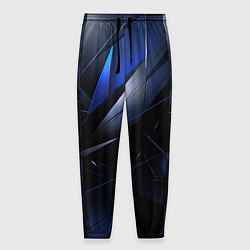 Брюки на резинке мужские Blue black background, цвет: 3D-принт