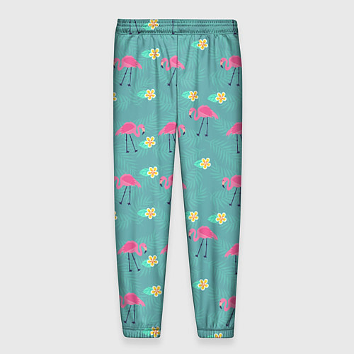 Мужские брюки Летний паттерн с фламинго / 3D-принт – фото 2