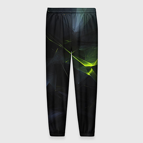Мужские брюки Black green elements / 3D-принт – фото 2