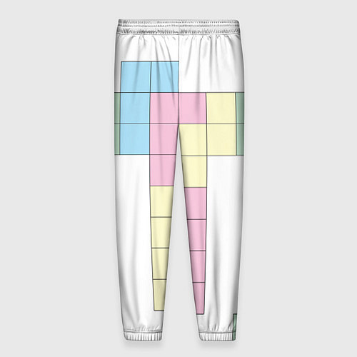 Мужские брюки Тетрис буква т падающие блоки / 3D-принт – фото 2