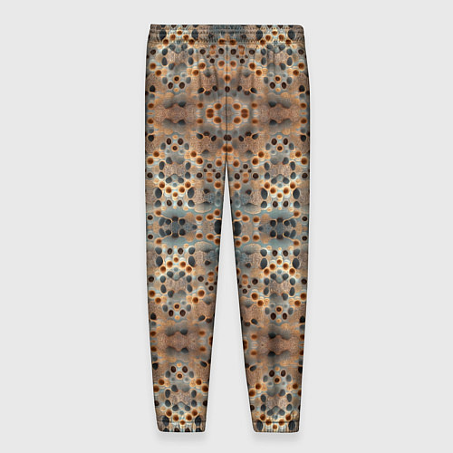 Мужские брюки Ржавые абстрактные цветы в горошек / 3D-принт – фото 2