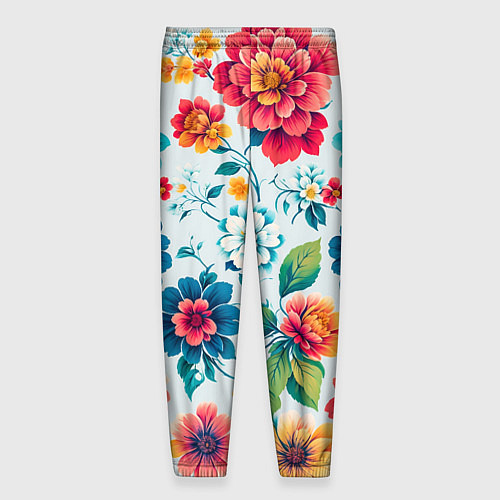 Мужские брюки Цветочный узор красивый / 3D-принт – фото 2