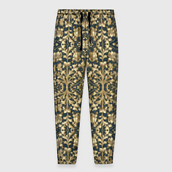 Мужские брюки Объемный золотой цветочный узор