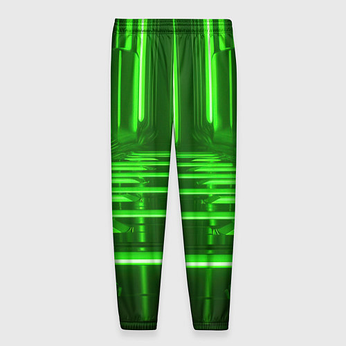 Мужские брюки Зеленые световые объекты / 3D-принт – фото 2