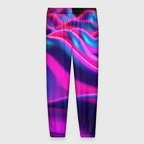 Мужские брюки Фиолетовые неоновые волны / 3D-принт – фото 2