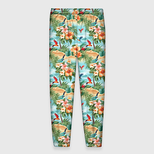 Мужские брюки Цветочный гавайский паттерн / 3D-принт – фото 2