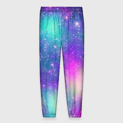 Мужские брюки Яркий розово-голубой космос / 3D-принт – фото 2