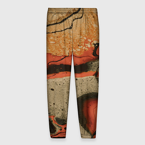 Мужские брюки Оранжевые и бежевые потоки красок / 3D-принт – фото 2