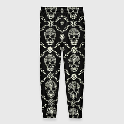 Мужские брюки Узор с черепами Pattern with skulls / 3D-принт – фото 2