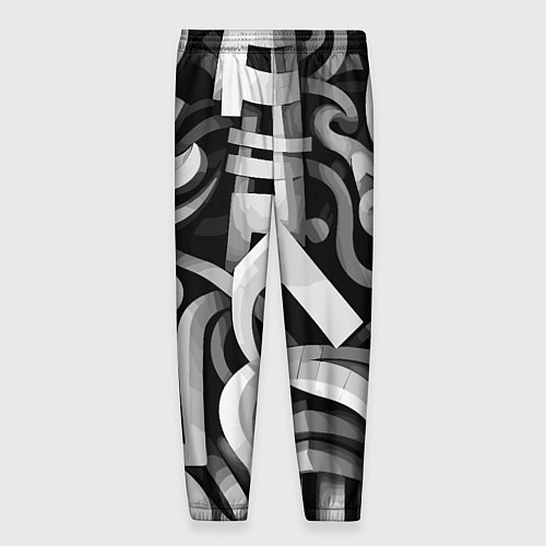 Мужские брюки Монохромный паттерн / 3D-принт – фото 2