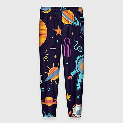 Мужские брюки Яркий космический паттерн / 3D-принт – фото 2