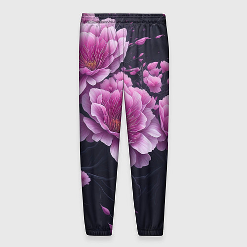 Мужские брюки Ветки цветущей розовой сакуры / 3D-принт – фото 2