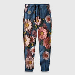 Мужские брюки Хризантемы на джинсе