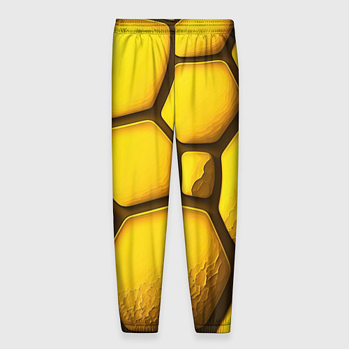 Мужские брюки Желтые объемные плиты / 3D-принт – фото 2