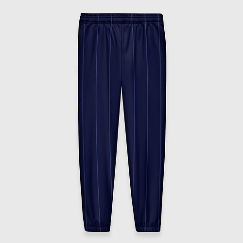 Мужские брюки Серьезный тёмно-синий полосы / 3D-принт – фото 2