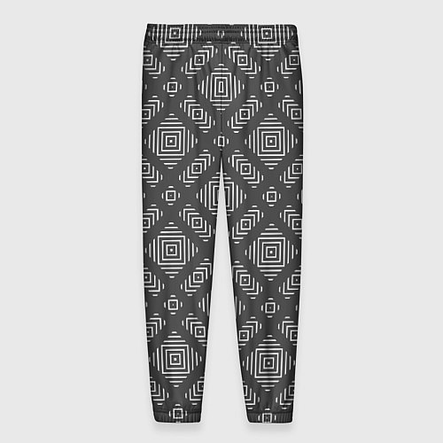 Мужские брюки Бело - серый орнамент геометрический / 3D-принт – фото 2