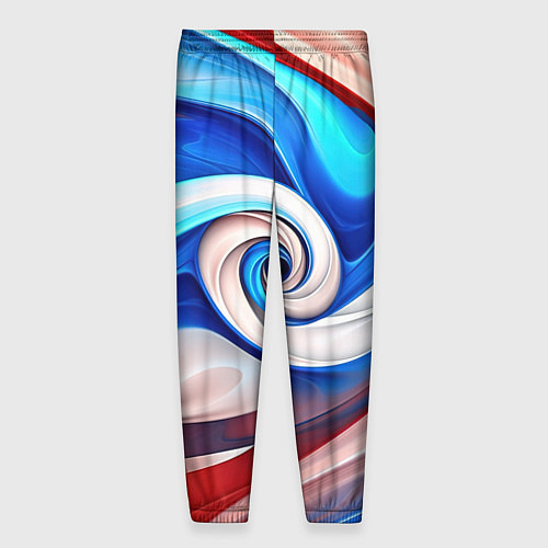 Мужские брюки Волны в цвете флага РФ / 3D-принт – фото 2