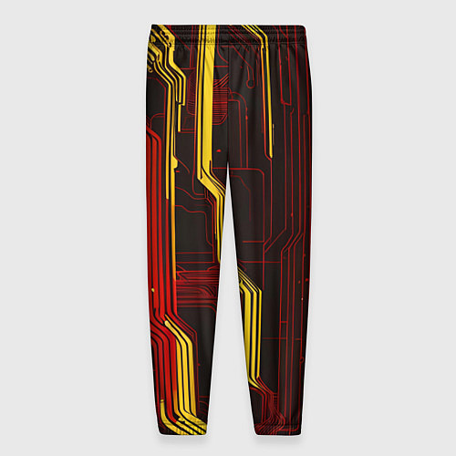 Мужские брюки Кибер схемы красные / 3D-принт – фото 2