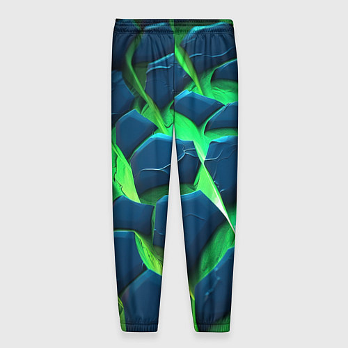 Мужские брюки Разломленные зеленые плиты / 3D-принт – фото 2