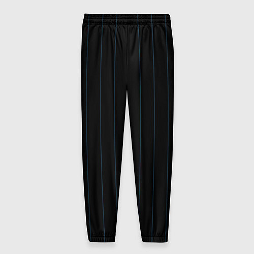 Мужские брюки Чёрно-синий полосатый / 3D-принт – фото 2