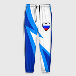 Мужские брюки Флаг России в сердечке - синий