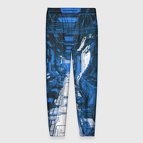 Мужские брюки Синяя комната киберпанк / 3D-принт – фото 2