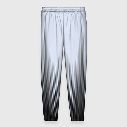 Мужские брюки Черный полосатый градиент / 3D-принт – фото 2
