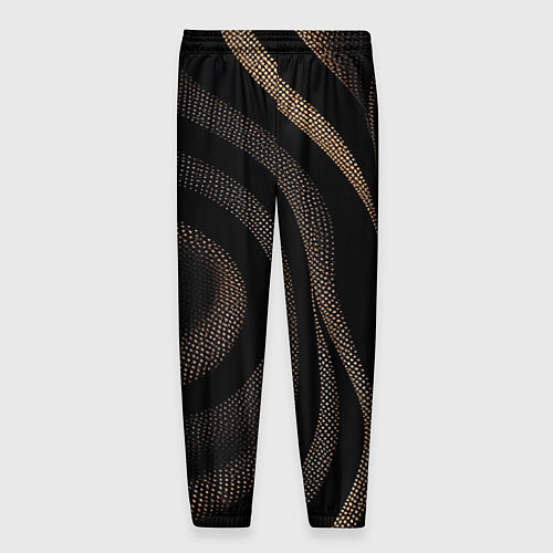 Мужские брюки Черный абстрактный узор / 3D-принт – фото 2