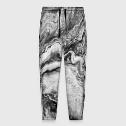 Мужские брюки Черно-белая мраморная абстракция