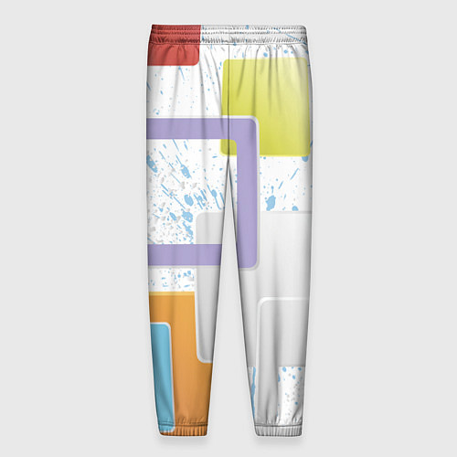 Мужские брюки Абстрактный фон красочные квадраты гранж / 3D-принт – фото 2