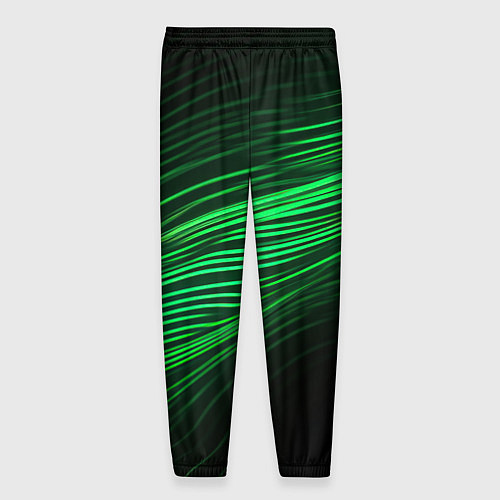 Мужские брюки Green neon lines / 3D-принт – фото 2