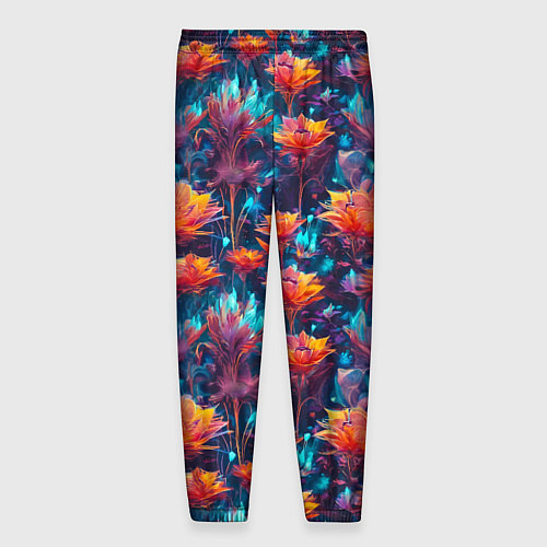 Мужские брюки Футуристические цветы узор / 3D-принт – фото 2