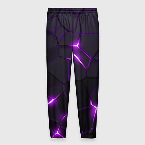 Мужские брюки Неоновые плиты с фиолетовым свечением / 3D-принт – фото 2