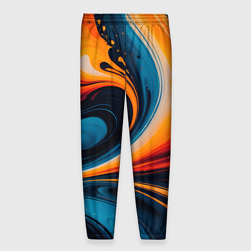 Мужские брюки Жидкая стихия огонь и вода / 3D-принт – фото 2
