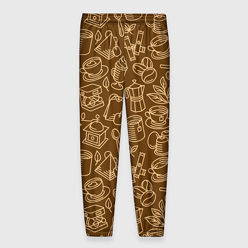 Мужские брюки Кофе и чай - коричневый / 3D-принт – фото 2