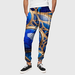 Брюки на резинке мужские Лазуритовый флюид, цвет: 3D-принт — фото 2
