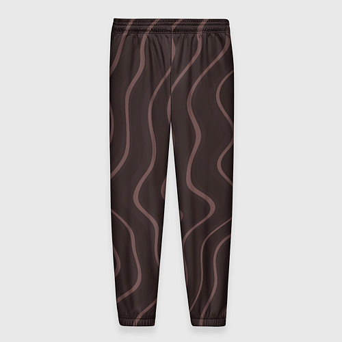 Мужские брюки Кривые линии красно-коричневый / 3D-принт – фото 2