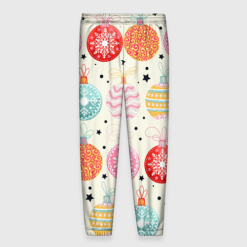 Мужские брюки Разноцветные новогодние шары / 3D-принт – фото 2