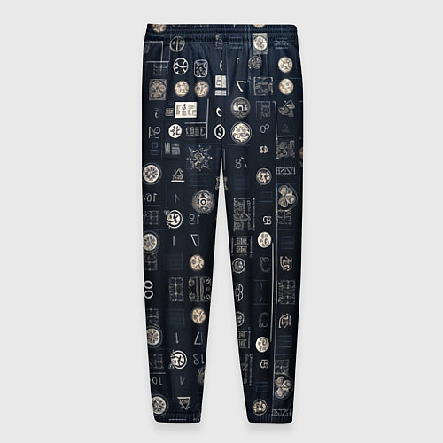 Мужские брюки Загадка ребус из цифр и знаков / 3D-принт – фото 2