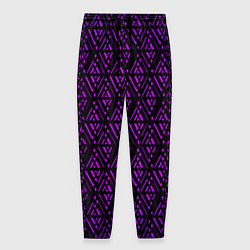 Мужские брюки Фиолетовые ромбы на чёрном фоне