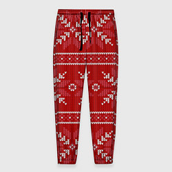Мужские брюки Красный вязаный узор свитера
