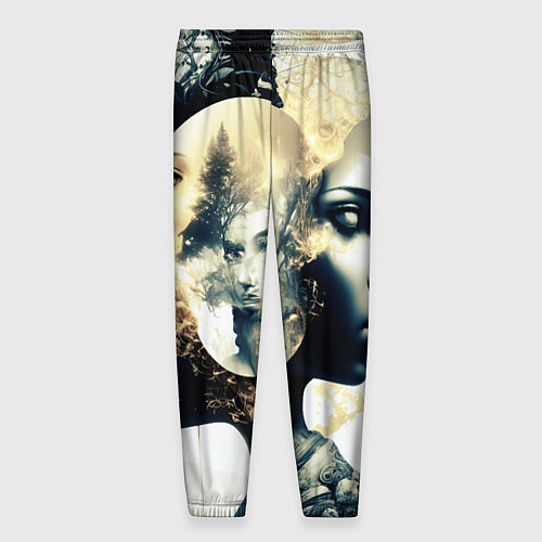 Мужские брюки Игра разума в стиле абстрактный экспрессионизм / 3D-принт – фото 2