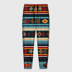 Мужские брюки Этнический орнамент в горизонтальную полоску