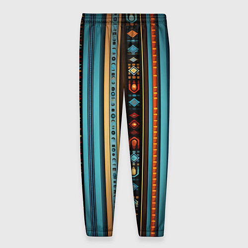 Мужские брюки Этнический паттерн в вертикальную полоску / 3D-принт – фото 2